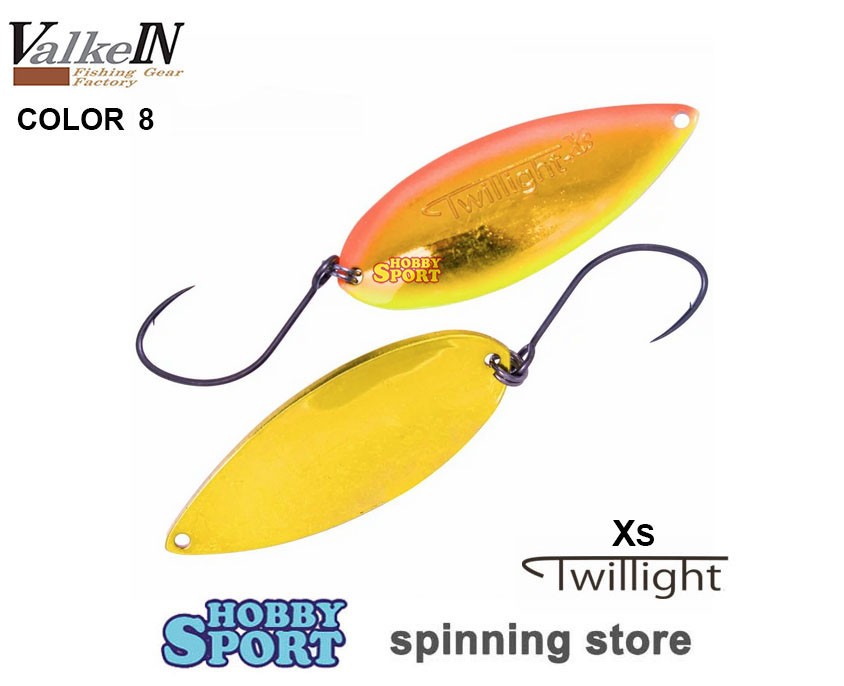 VALKEIN SPOON TWILLIGHT XS  6,4 GR   COLOR 8 GOLD ORANGE JAPAN TROUT AREA SPIN