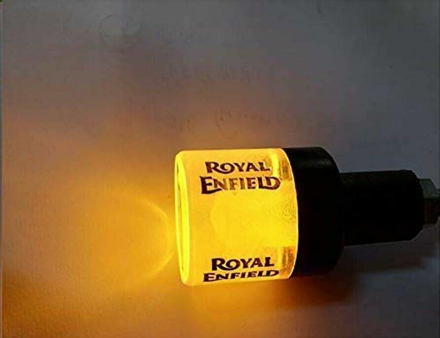 For Royal Enfield Crystal Handle Bar End Indicator LED Light Side Weights  