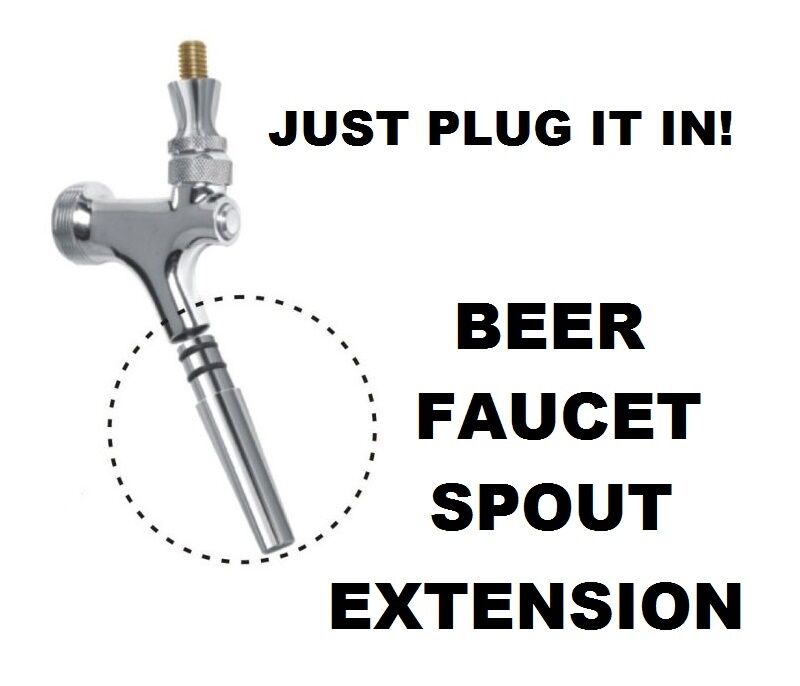 Euro Style Beer Faucet Spout Extension For Standard Usa Beer Tap - Just Plugs In
