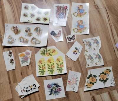 Vintage assorted ceramic decals lot (approximately 500) various sizes
