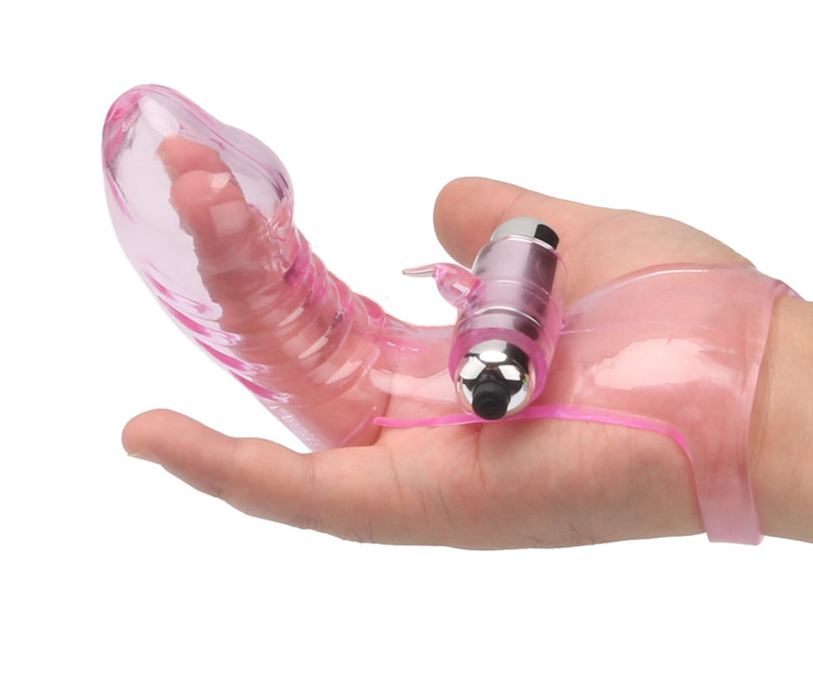 Finger Sleeve Vibrator G Spot Vibrating Dildo Adult Women Sex Toy FREE BULLET - Picture 4 of 12