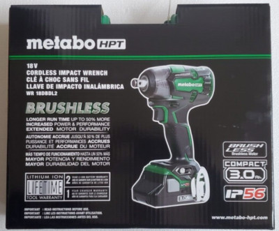 Metabo HPT WR18DBDL2M 18V Brushless 1/2'' Drive Impact Wrench 3.0AH KIT NEW