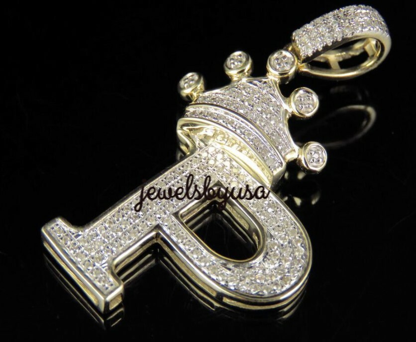 Pre-owned Nsg 3.1ct Men's Tester Passing Moissanite Custom Letter P Initial Pendant 925 Silver In White