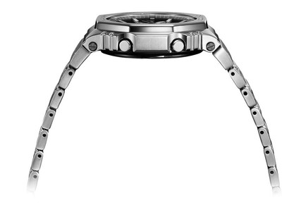 Pre-owned Casio G-shock Gmb2100d-1a Bluetooth Solar Powered Full Metal Silver Watch