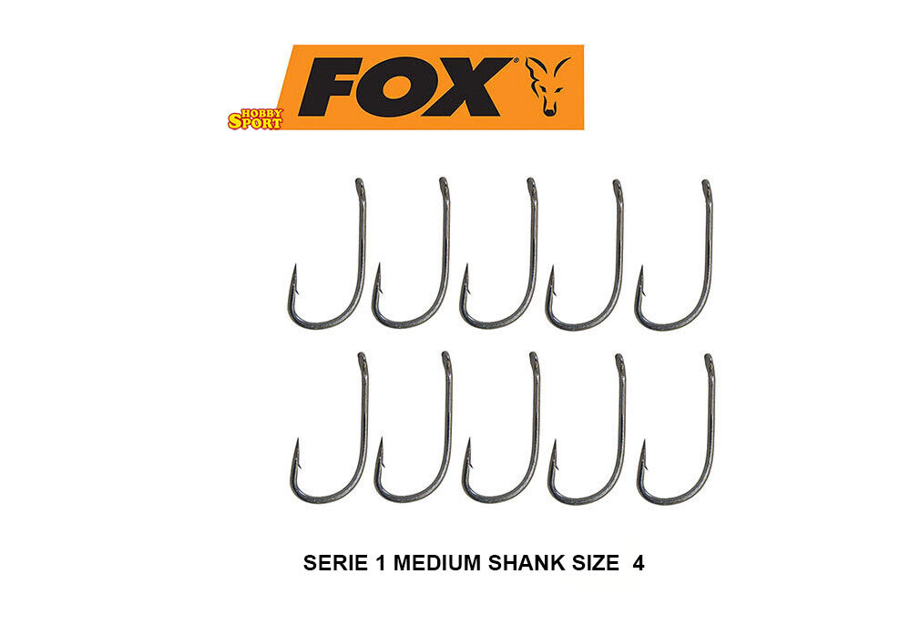 AMI FOX SPECIALIST SERIES 1 SIZE 4 MEDIUM SHANK BARB PER CARPFISHING CONF 10 PZ