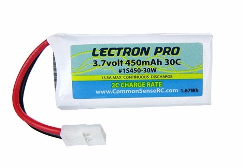 Lectron 3.7V 450mAh 30C Lipo Pack w/ Walkera Connector: Dromida Kodo & Hubsan X4