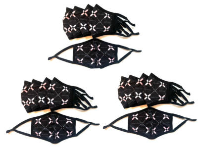 Mary Kay Set of 15 Black & Pink Cloth Fase Masks Adjustable Washable FREE SHIP