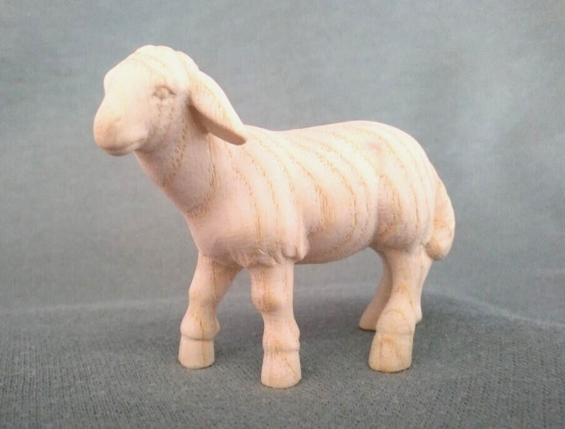 Pema Krippenfigur Schaf Stehend Aus Massivholz Geschnitzt  FÃ¼R  9 Cm Krippe