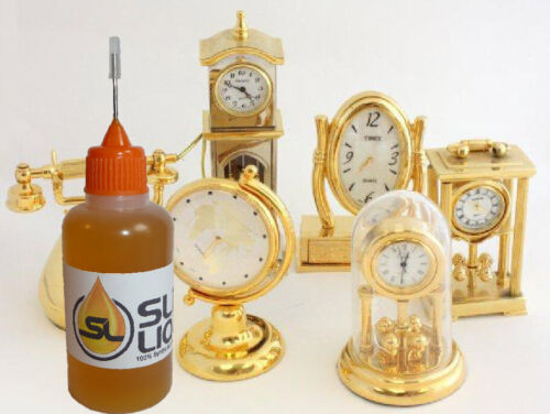 Large 1 oz Slick Liquid Lube Bearings 100% Synthetic Oil for Brass Clocks Desk