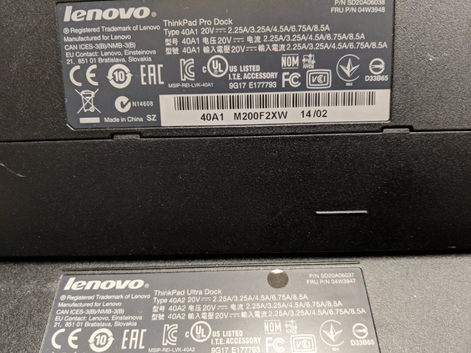 4 used Lenovo 00HM917 04W3947 04W3948 laptop docking stations,