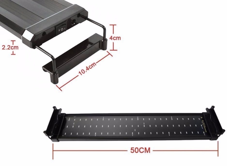 LED Aquarium Light Bar Fish Tank Lighting ZJL-60A 11w 50cm 72 LEDS Power Supply