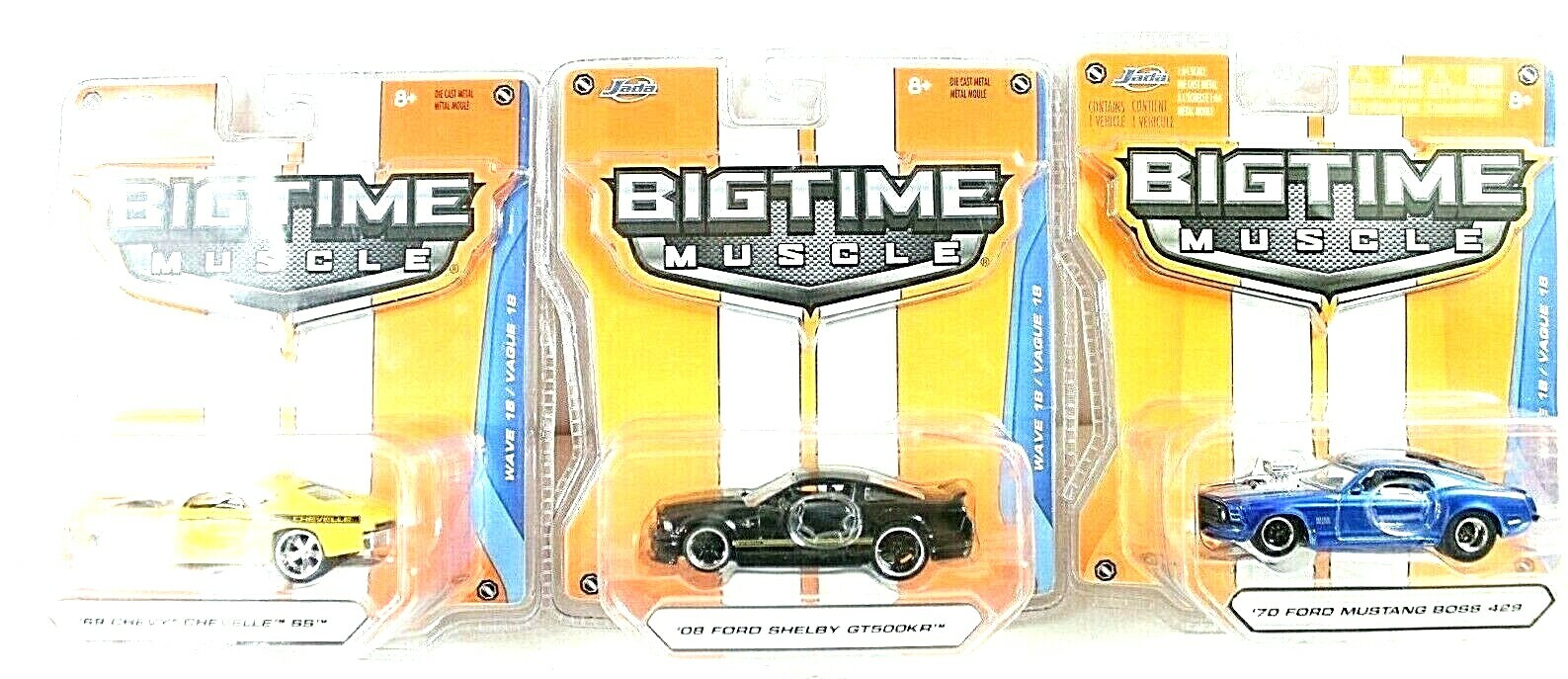 【開封品】Jada Toys BIGTIME MUSCLE JADA BigTime Muscle Wave 18 1:64 Scale Die-Cast Vehicles Lot