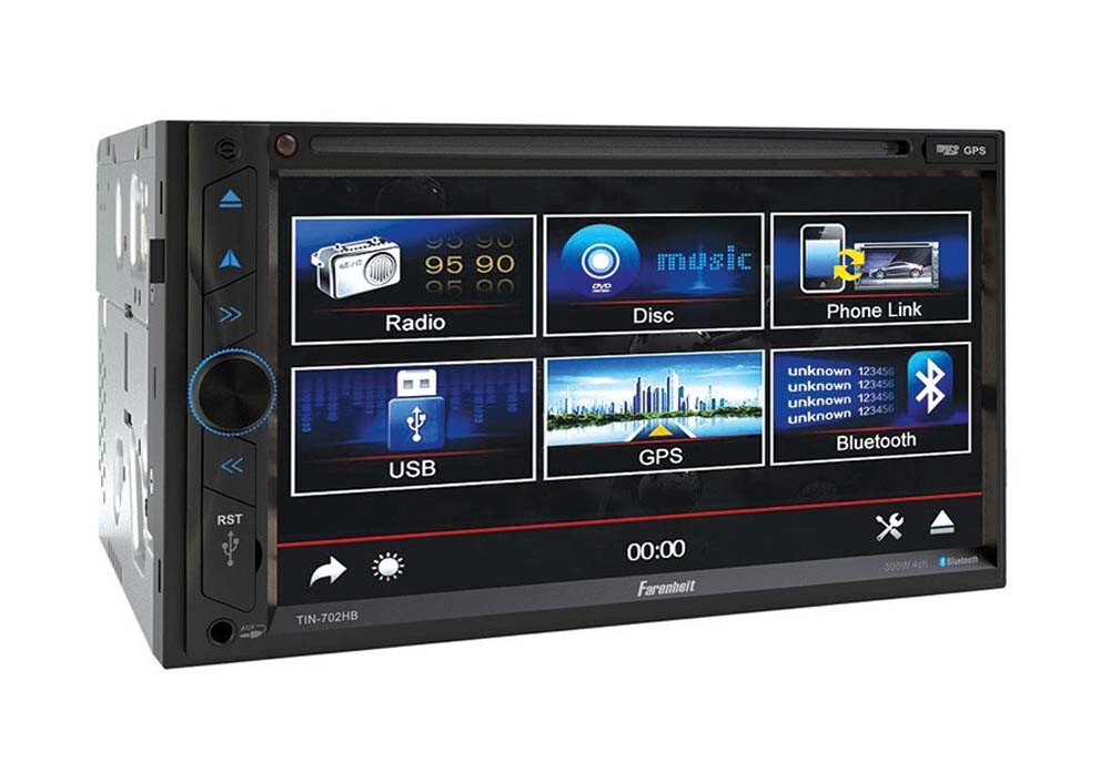 Farenheit TIN-702HB 7" 2DIN GPS Navigation DVD Multimedia Source Unit