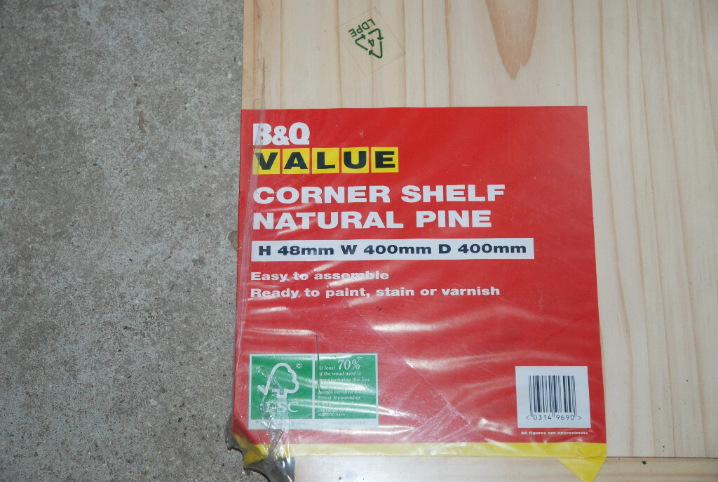 B Q Pine Corner Shelves Pair 40cm X 40cm X 4 8cm In Barton