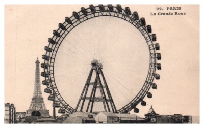 LA GRANDE ROUE Ferris Wheel PARIS, FRANCE - Postcard