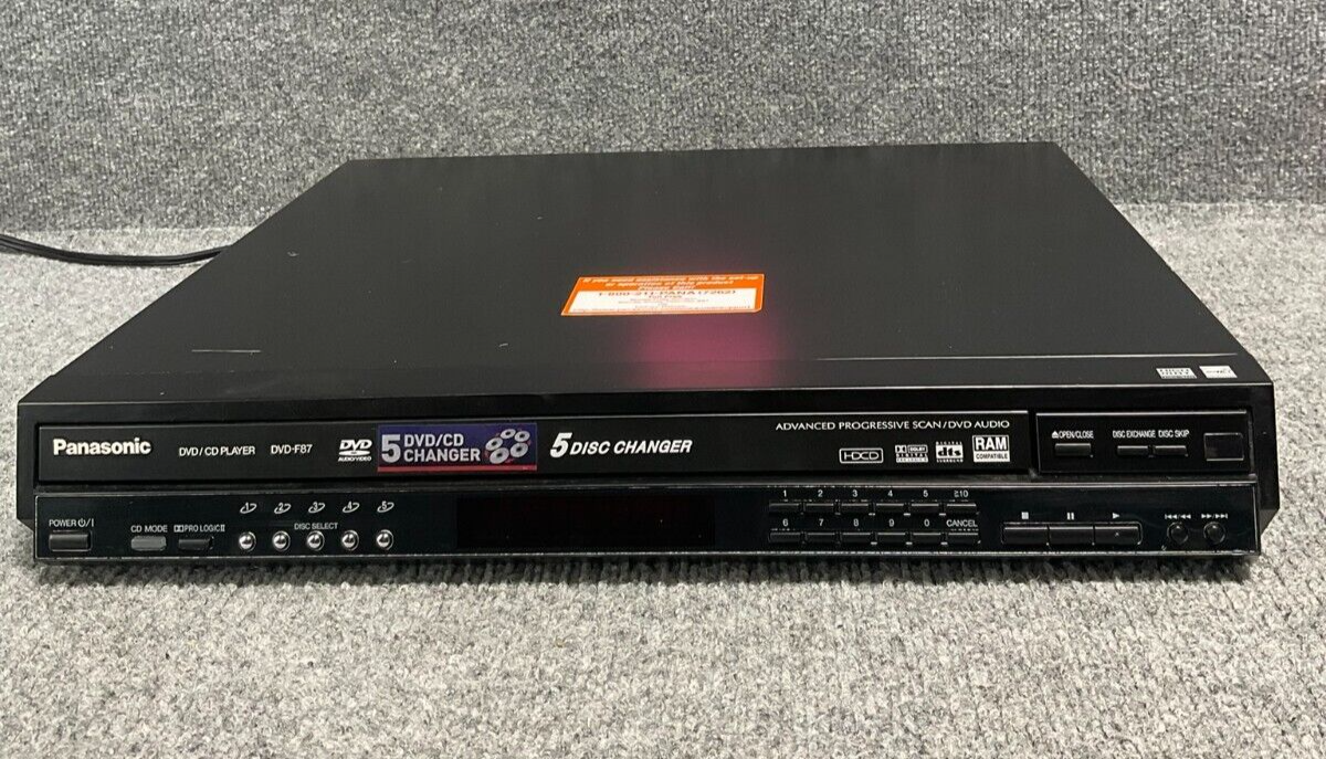 Panasonic Dvd-f87, 5 Disc Changer, Dts Digital Surround W/o Remote