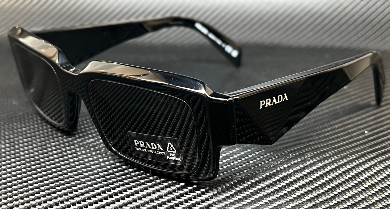 Pre-owned Prada Women Sunglasses Pr 27zs 16k08z 54mm Black W/ Dark Grey Lens In Gray