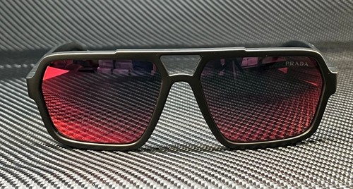 Pre-owned Prada Linea Rossa Ps 01xs Dg008f Matte Black Grey Mirror Men's 59 Mm Sunglasses In Gray