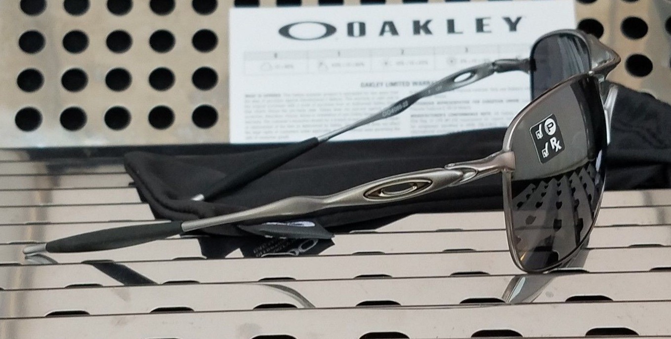 Pre-owned Oakley Crosshair Aviator Sunglasses 4060-2261 Lead W / Prizm Black Polarized
