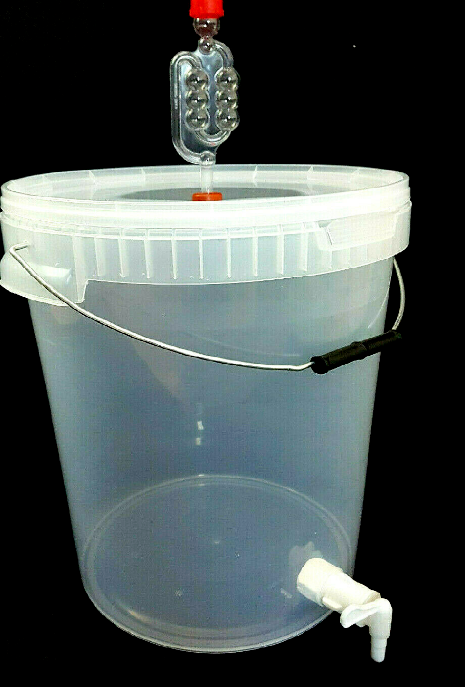 Kompletter Gärbehälter Fass Gäreimer Eimer Gärfass 20L Hahn Transparent 