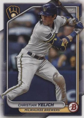 2024 Bowman - Yellow Border #34 Christian Yelich /75 + Sal Frelick