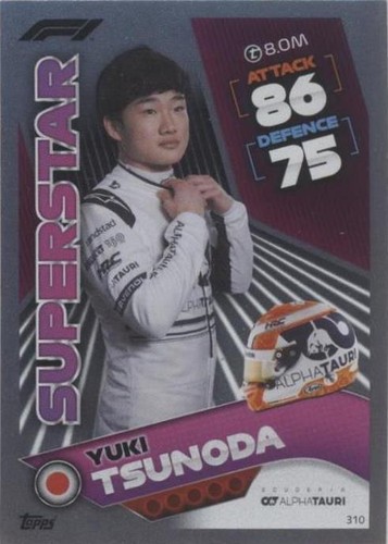 2022 Topps F1 Turbo Attax Silver Foil #282 Yuki Tsunoda