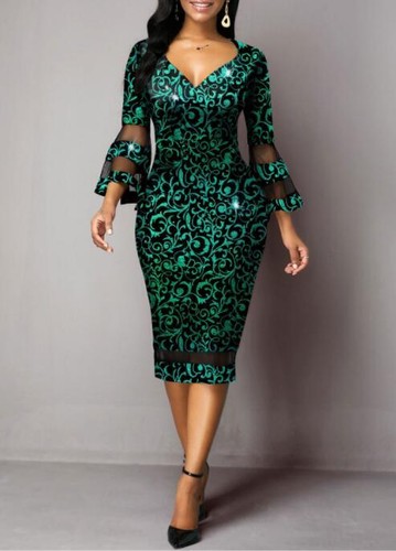DUNDROP ♥ DD Floral v-neck bell sleeve dress /追跡付 6993057_Blue?wid=600&hei=600&