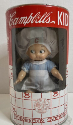 Vintage Campbell Kid Junior Series Doll Bank Horsman 7211-6 Chef Blue