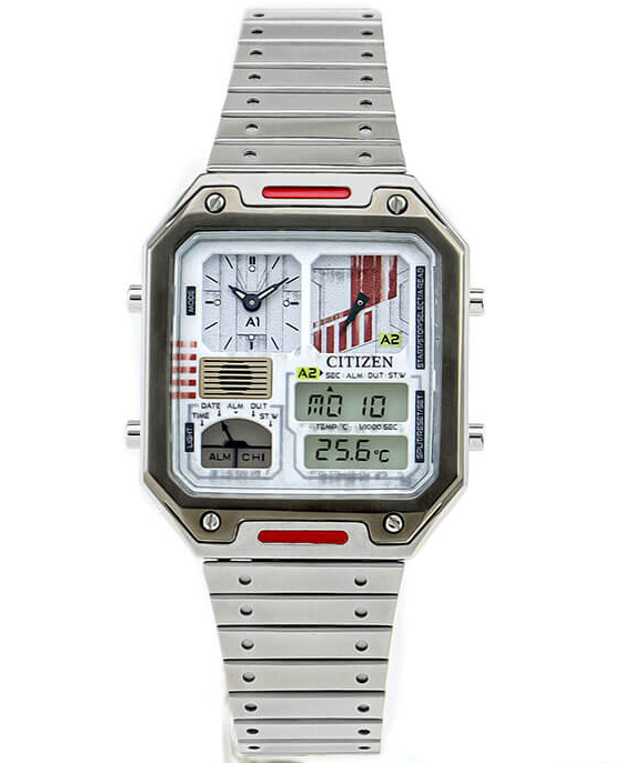 Pre-owned Citizen Jg2131-51h Rebel Pilot Star Wars Analog Digital White Dial Watch