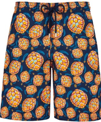 Vilebrequin Swim Trunks Men 2XL Long Carapaces Board Shorts Okoa Turtle NWT $310