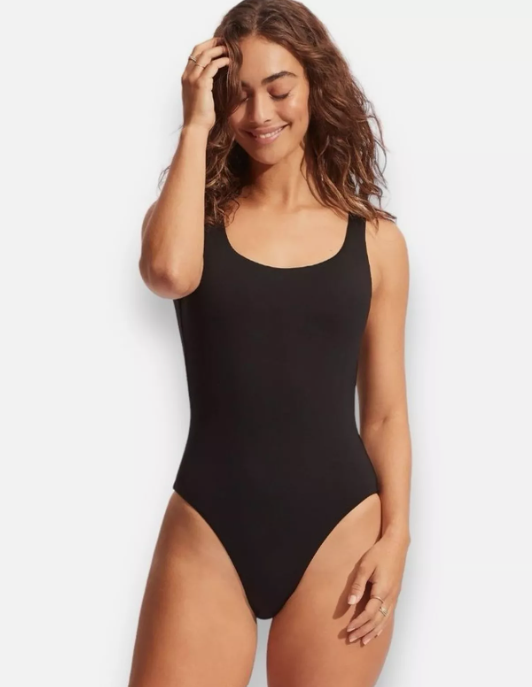 OHOTORO Jellyfish Swimwear Sサイズ black Seafolly Women's Collective Tank One Piece Swimsuit Black