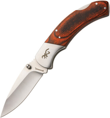 Browning 3220369 Lockback Brown Pakkawood Folding Pocket Knife