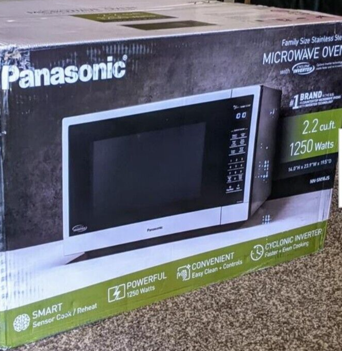 Countertop Microwave Stainless Steel-Panasonic 2.2 cu ft 1250W Large NN-SN96JS