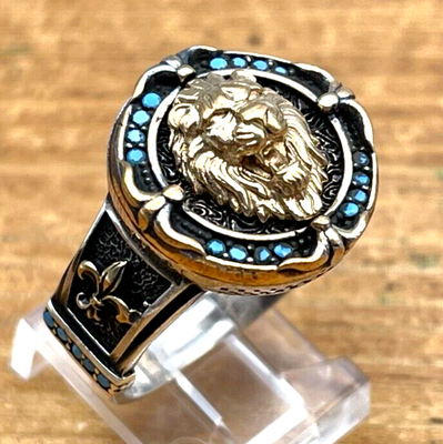 Lion sterling silver ring outlet