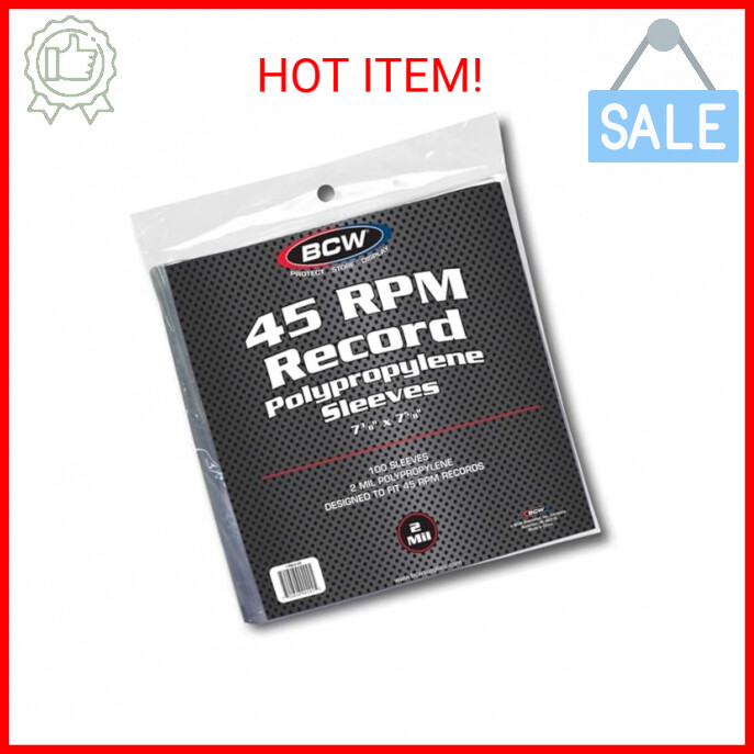 100 Vinyl 45 RPM 7" Record Poly Outer Sleeves 2 Mil New