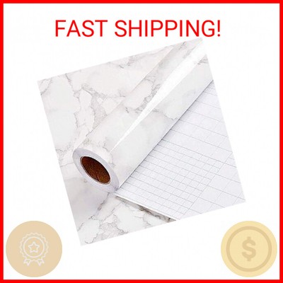 Yancorp White Gray Contact Paper Peel and Stick Wallpaper Marble Removable Wallp