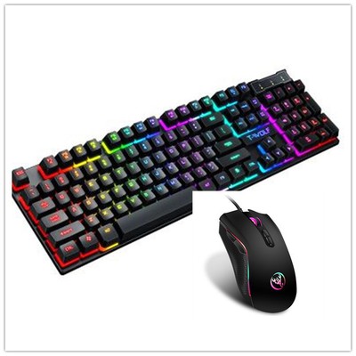 Gaming Usb Luminous Wired Keyboard Floating Manipulator Plastic