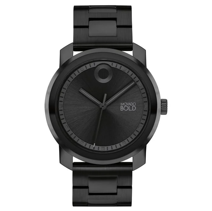 Pre-owned Movado 3601034 Trend Propel Black Dial Black Stainless Steel Bracelet Mens Watch