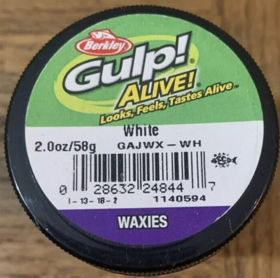 Berkley Gulp Alive Waxies WHITE GAJWX-WH 2.0 oz USA Made Ice Fishing