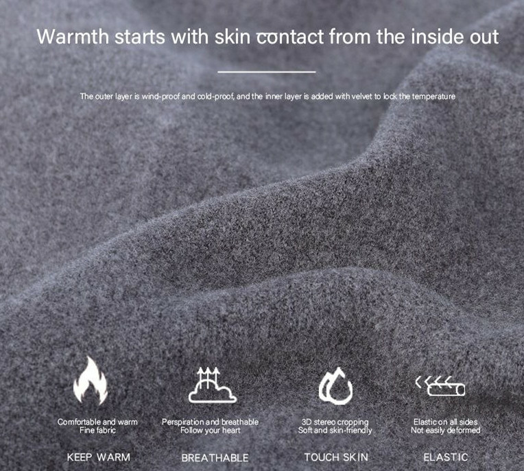 Mens Winter Fleece Lined Elastic Warm Thermal Long Johns Legging Underwear Pants