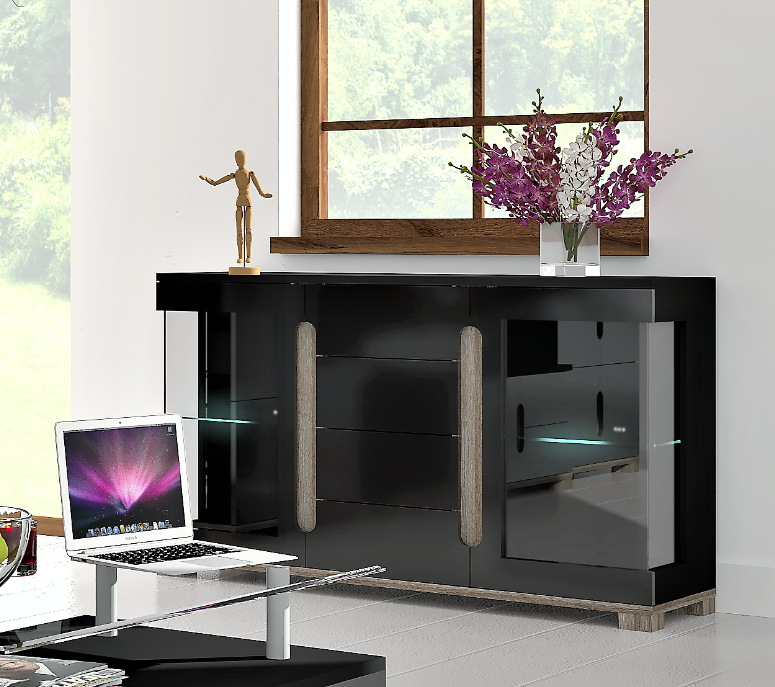 Lorenz High Gloss Black Sideboard TV Unit Tall Display Cabinet Storage Unit eBay Lorenz High Gloss Black Sideboard TV Unit Tall Display Cabinet Storage Unit eBay