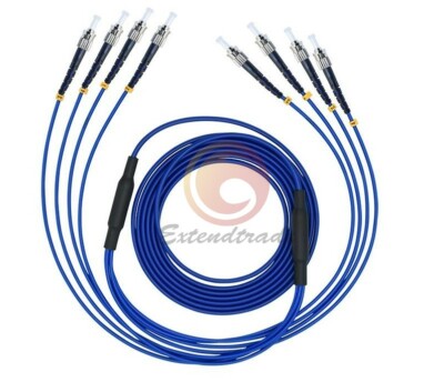 5M Armored Fiber Patch Cord SM 4 Strand Fiber Optic Cable ST-ST UPC 4 Cores