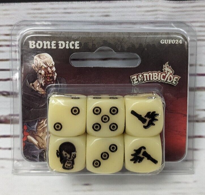 Zombicide Black Plague Green Horde 6 D6 Bone Dice CMON GUF024 New