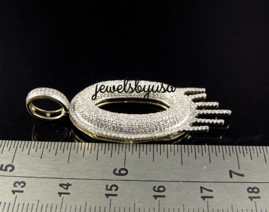 Pre-owned Nsg 4.1 Ct 100% Natural Moissanite Custom Q Letter Initial Men's Pendant 925 Silver In White