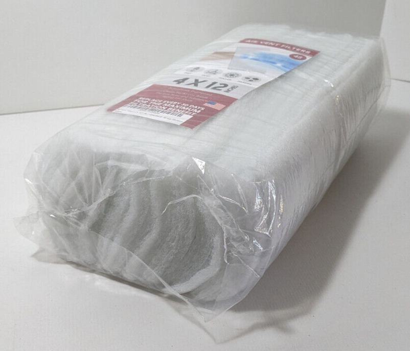 Northwest Enterprises Air Vent Filters 4"x12" Dirt Dander Pollen Dust Pack of 48