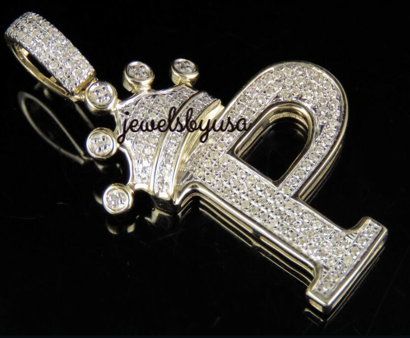 Pre-owned Nsg 3.1ct Men's Tester Passing Moissanite Custom Letter P Initial Pendant 925 Silver In White