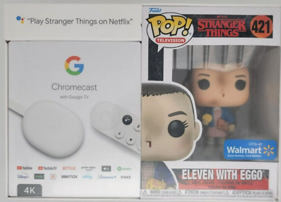 Chromecast with Google TV (4K) Streaming Media Player - with Funko POP! TV  Stranger Things Eleven with Eggos 