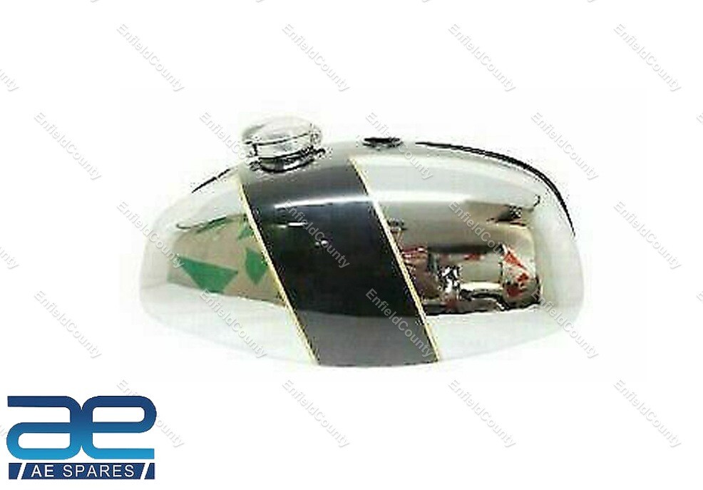 For BSA B25 B50 TR25 1971-73 D355 Chrome &Black Painted Petrol Fuel Gas Tank 