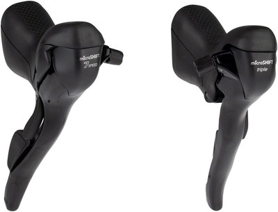 microSHIFT R7 Drop Bar Shift Lever Set - 3 x 7-Speed, Standard Reach, Shimano Co