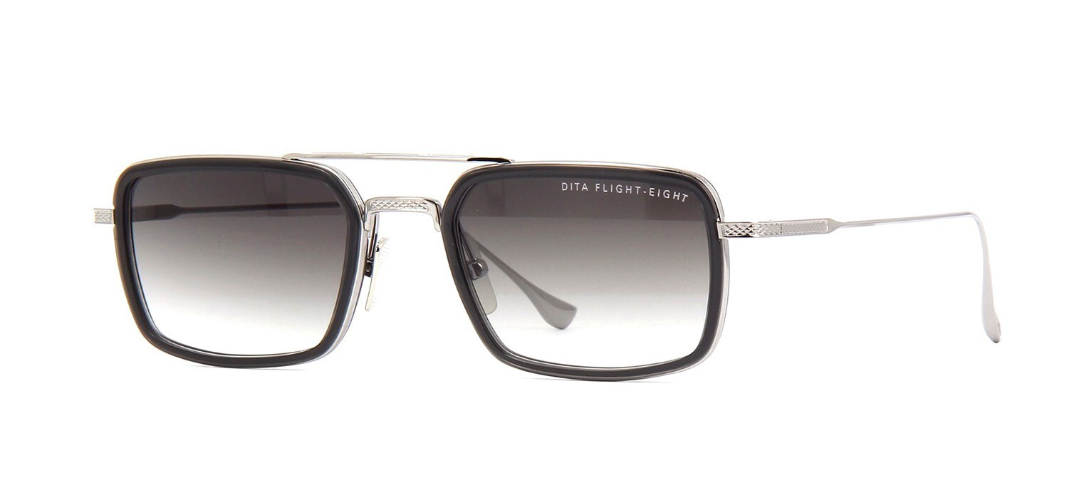 Pre-owned Dita Flight-eight Smokey Grey Crystal/dark Grey Shaded (01) Sunglasses In Gray